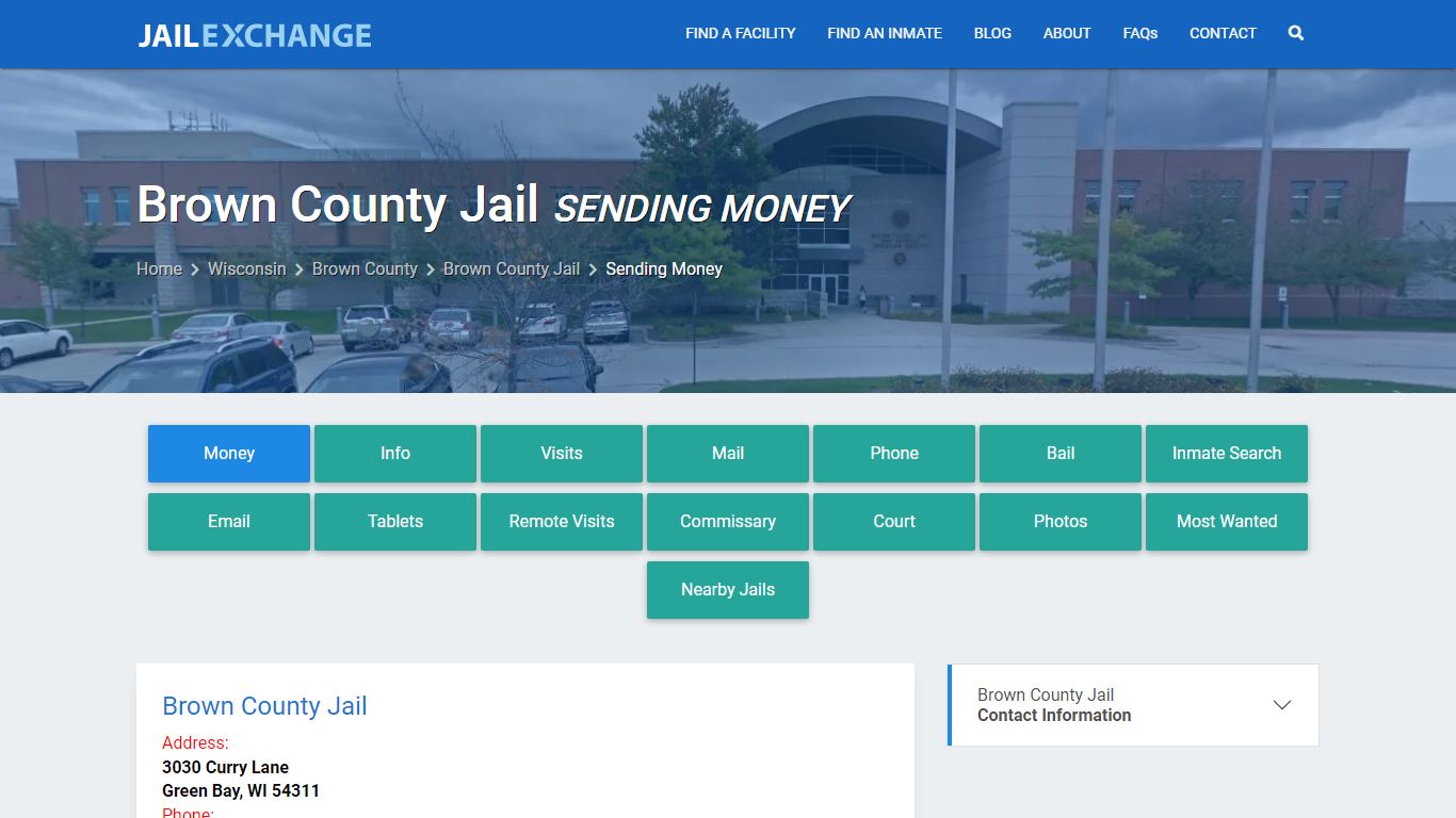 Send Money to Inmate - Brown County Jail, WI - Jail Exchange